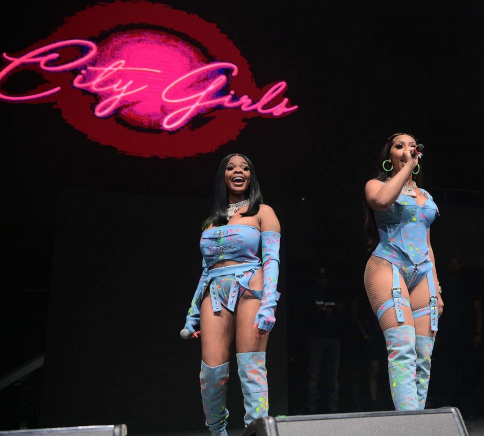 PHOTO: JT and Yung Miami of the City Girls perform at Lil Baby & Friends Fathers's Day weekend Concert at Mississippi Coast Coliseum on June 19, 2021 in Biloxi, Miss.