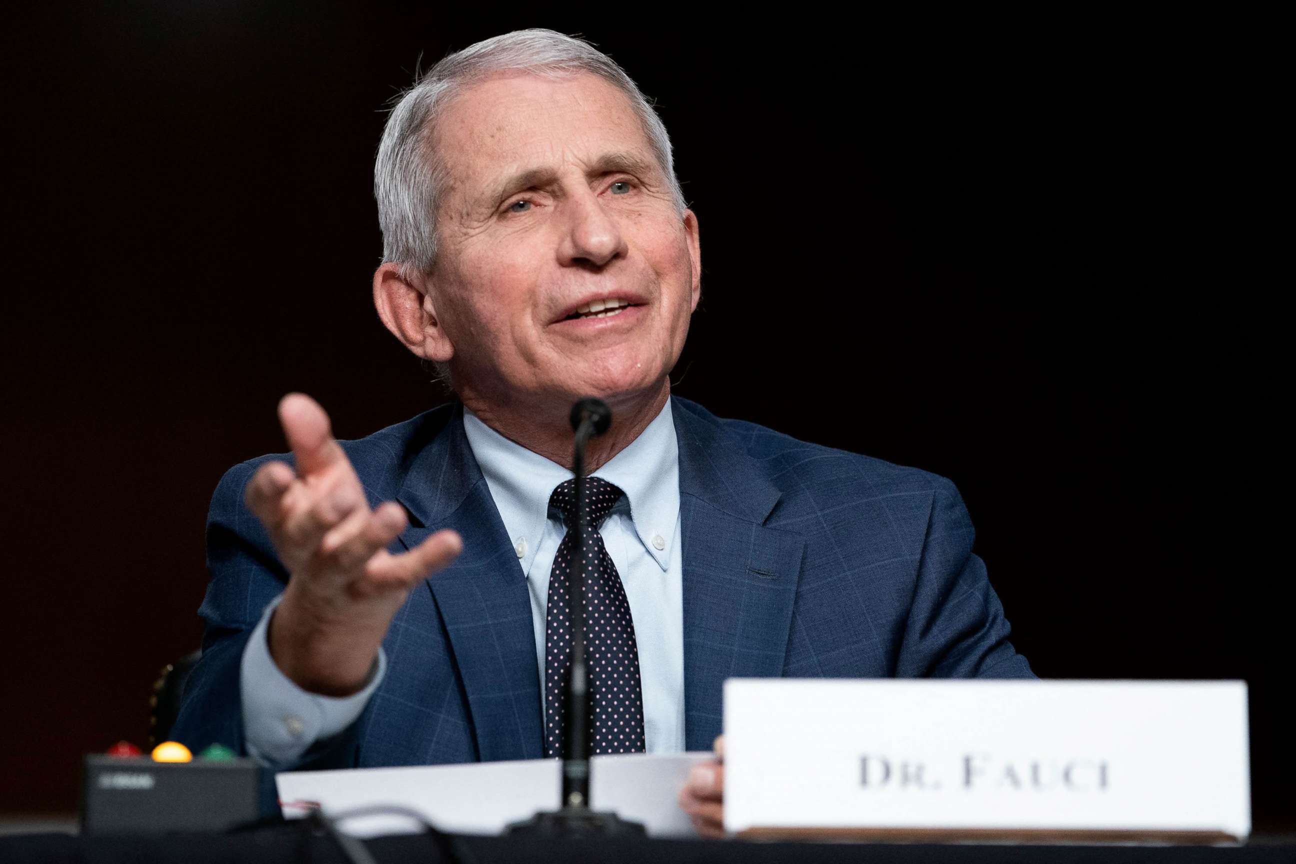 PHOTO: Dr. Anthony Fauci gives an opening statement during a Senate Health, Education, Labor, and Pensions Committee hearing to examine the federal response to Covid-19 and new emerging variants on Capitol Hill, Jan. 11, 2022.