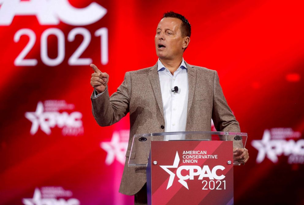 PHOTO: Ric Grenell, former acting director of U.S. National Intelligence speaks at the Conservative Political Action Conference (CPAC) in Orlando, Fla., Feb. 27, 2021.