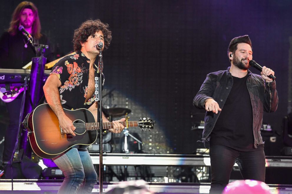 PHOTO: Dan Smyers and Shay Mooney of Dan + Shay perform at the Seven Peaks Festival, Sept. 2, 2018, in Buena Vista, Colorado.