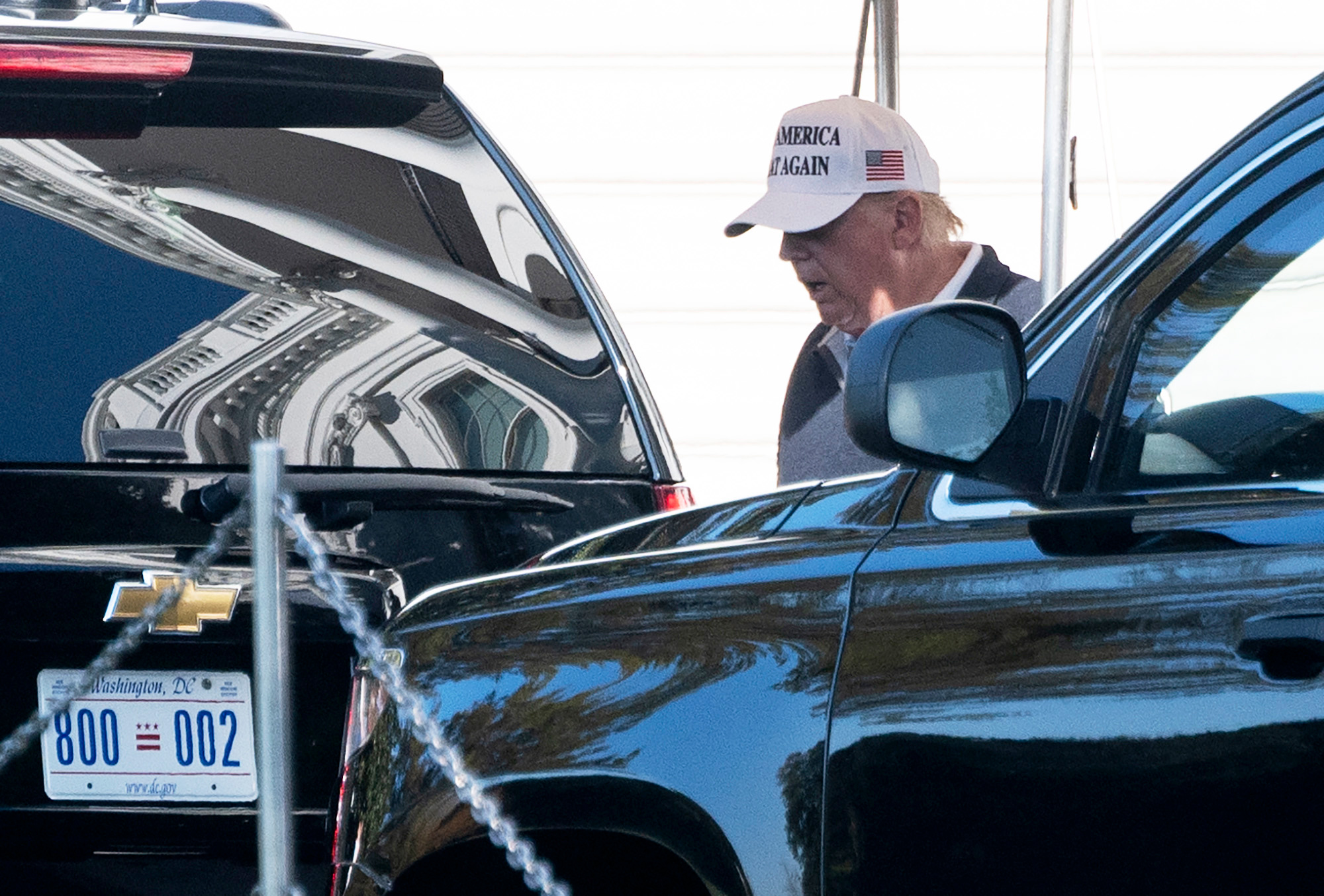 PHOTO: President Donald Trump walks to his motorcade on the South Lawn of the White House on Nov. 8, 2020. 