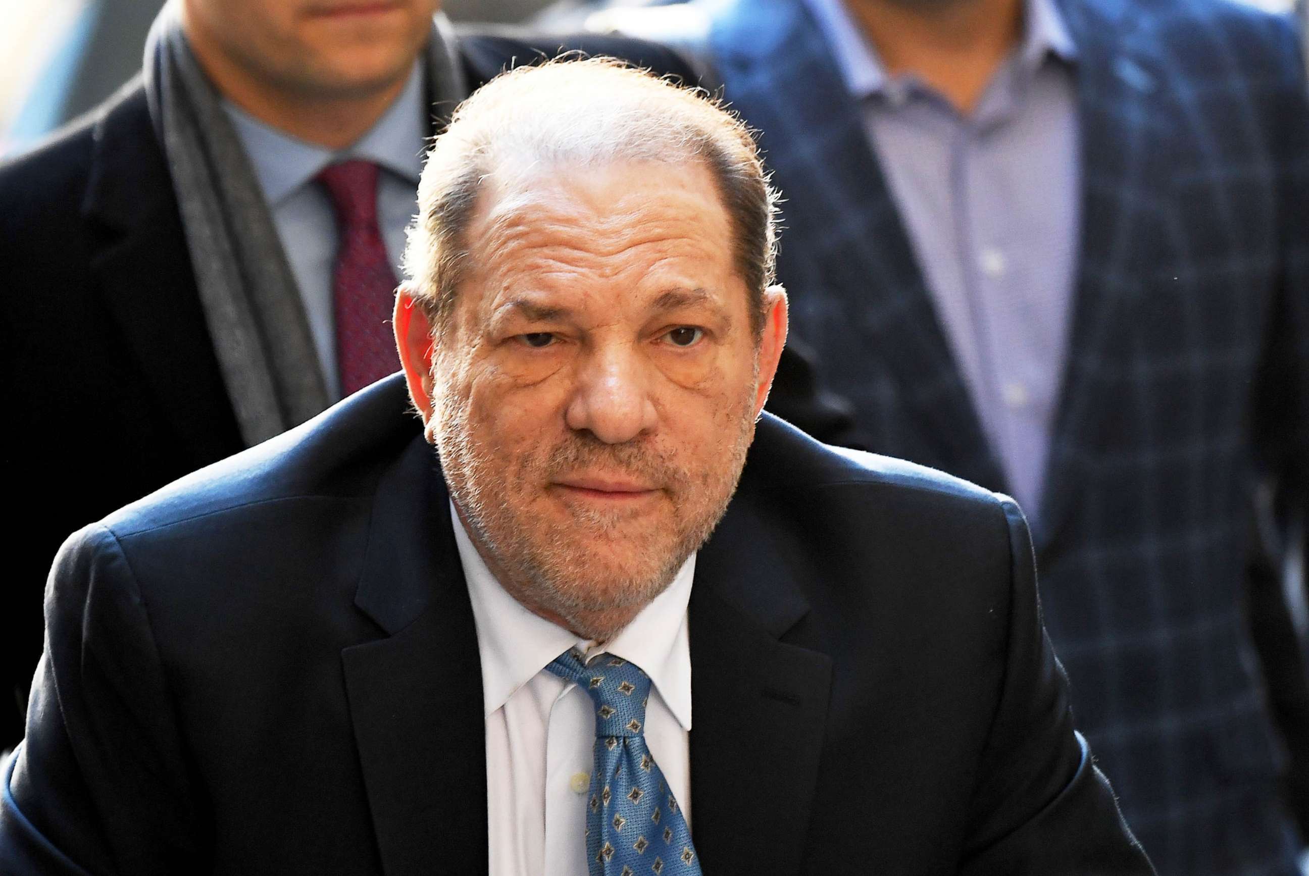 PHOTO: Harvey Weinstein arrives at the Manhattan Criminal Court in New York, Feb. 24, 2020.