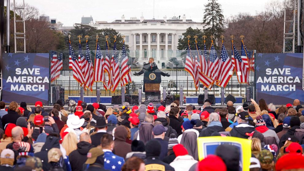 PHOTO President Donald Trump speaks during a rally to contest the certification of the 2020 US presidential election results by the US Congress in Washington Jan 6 2021