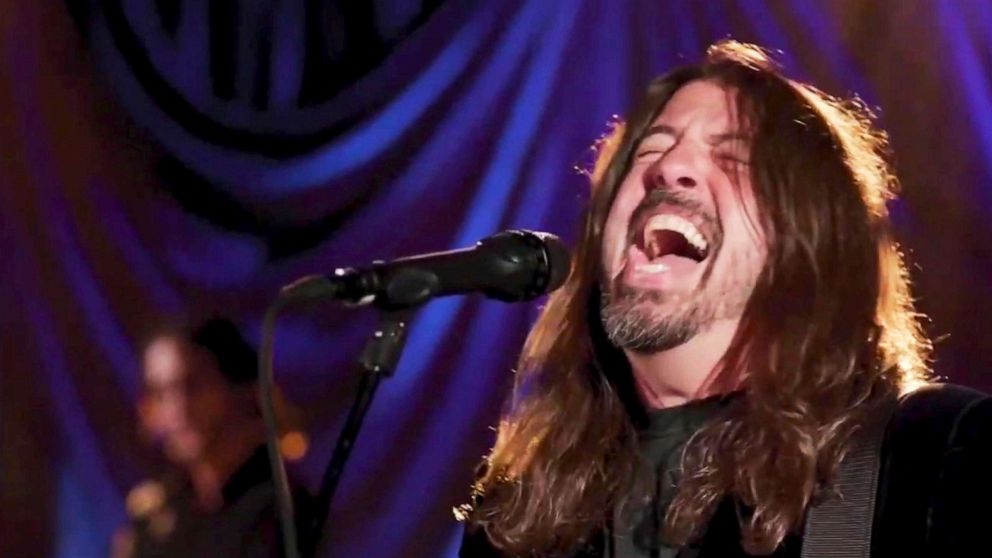 PHOTO: Dave Grohl, of Foo Fighters, performs during the Celebrating America event, Jan. 20, 2021.