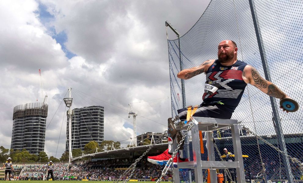 PHOTO: David Watson, of the US, throws during the Men's Discus event at the Invictus Games in Sydney, Australia, Oct. 2018.