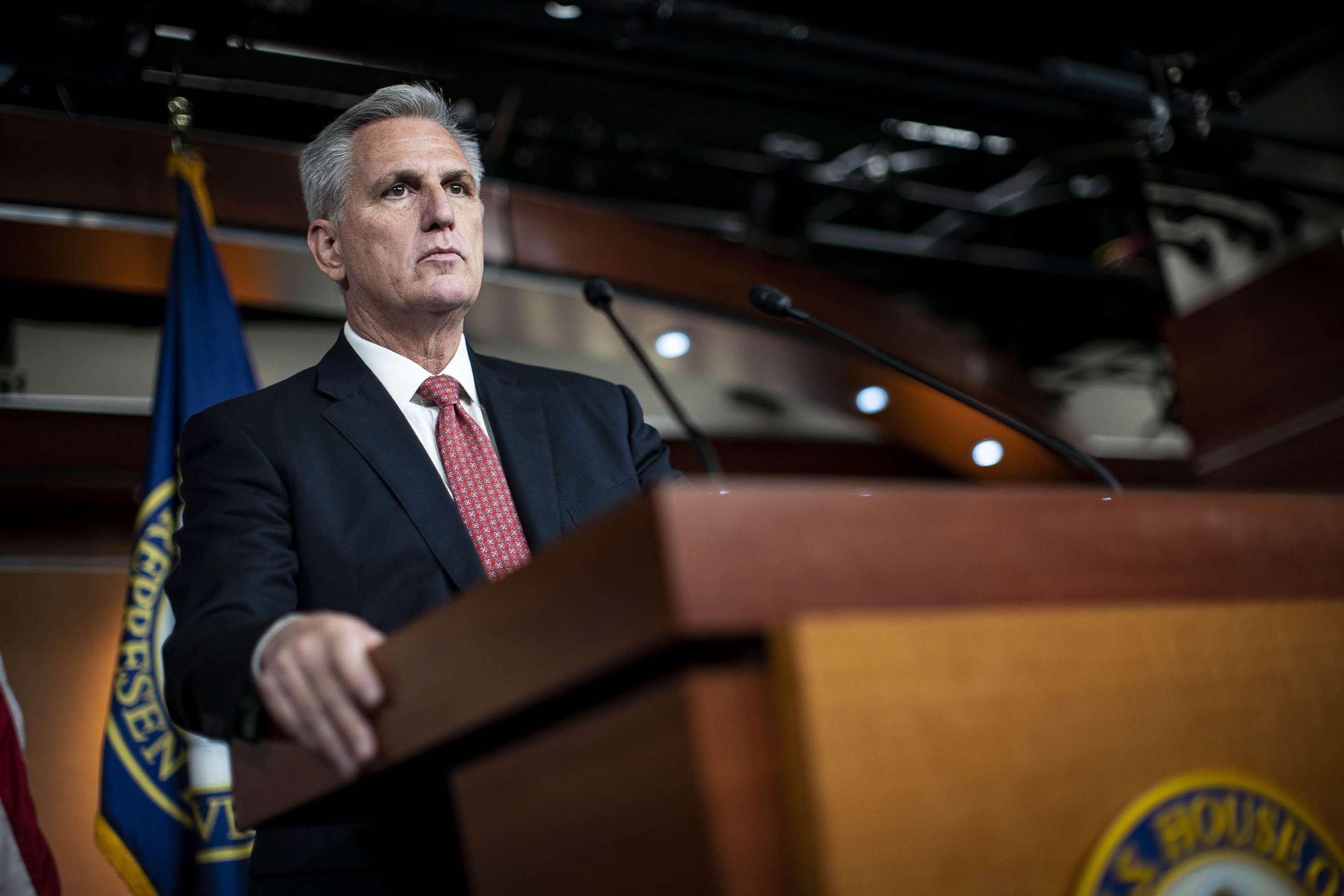 PHOTO: House Minority Leader Kevin McCarthy speaks during a news conference at the U.S. Capitol in Washington, Dec. 3, 2021.