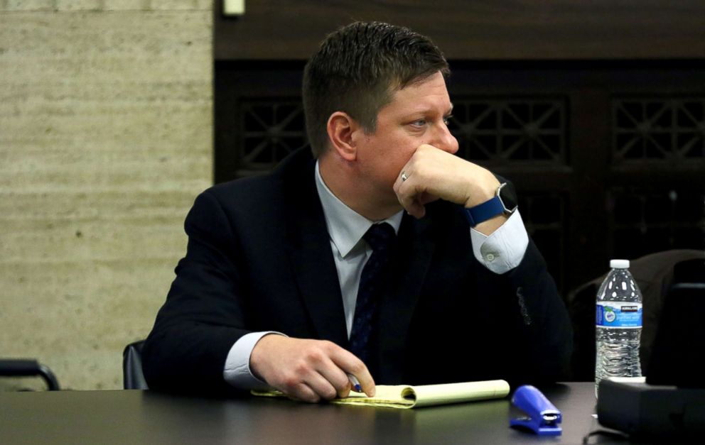 PHOTO: Chicago police Officer Jason Van Dyke attends his trial for the shooting death of Laquan McDonald, at the Leighton Criminal Court Building, Oct. 3, 2018, in Chicago, Illinois.