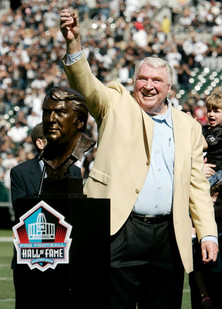 PHOTO: John Madden, former head coach of the Oakland Raiders, is presented with his Hall of Fame Ring in Oakland, Calif., Oct. 22, 2006.