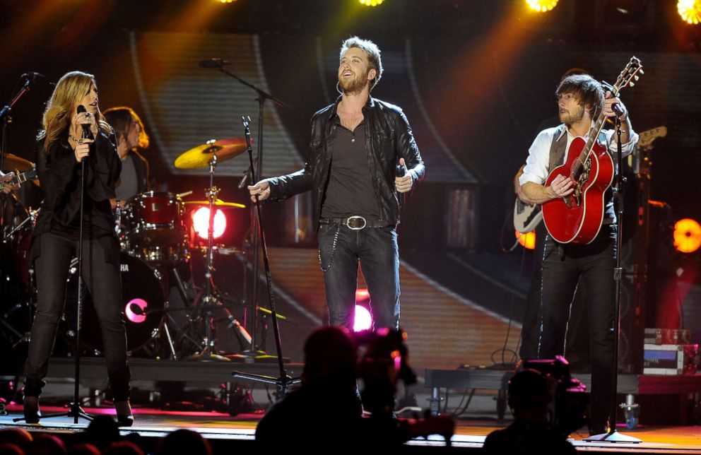 PHOTO: Musicians Hillary Scott Charles Kelley and Dave Haywood of Lady Antebellum perform during the 42nd annual CMA Awards, Nov. 12, 2008, in Nashville.