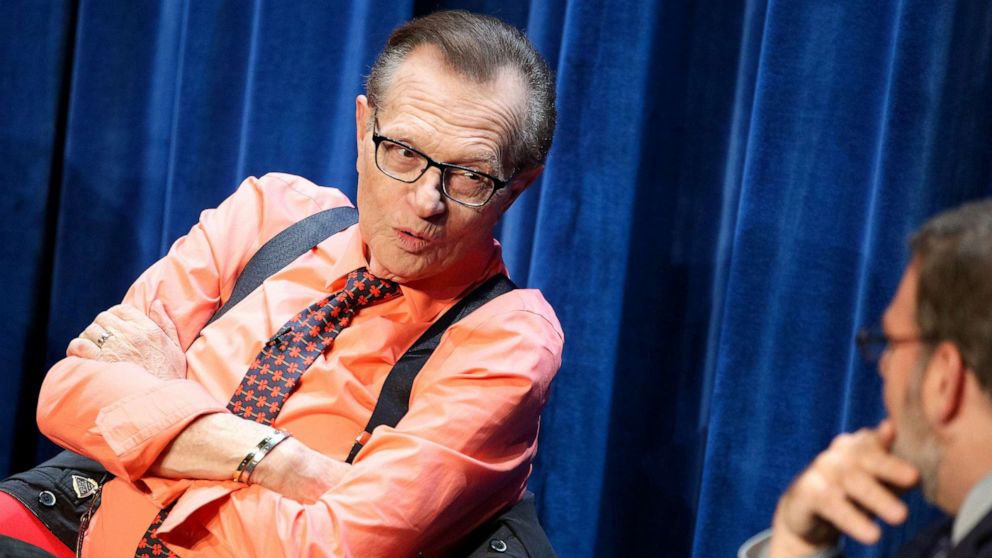 PHOTO: Larry King speaks during a panel discussion at The Paley Center for Media on in Beverly Hills, Calif., Hune 12, 2014.