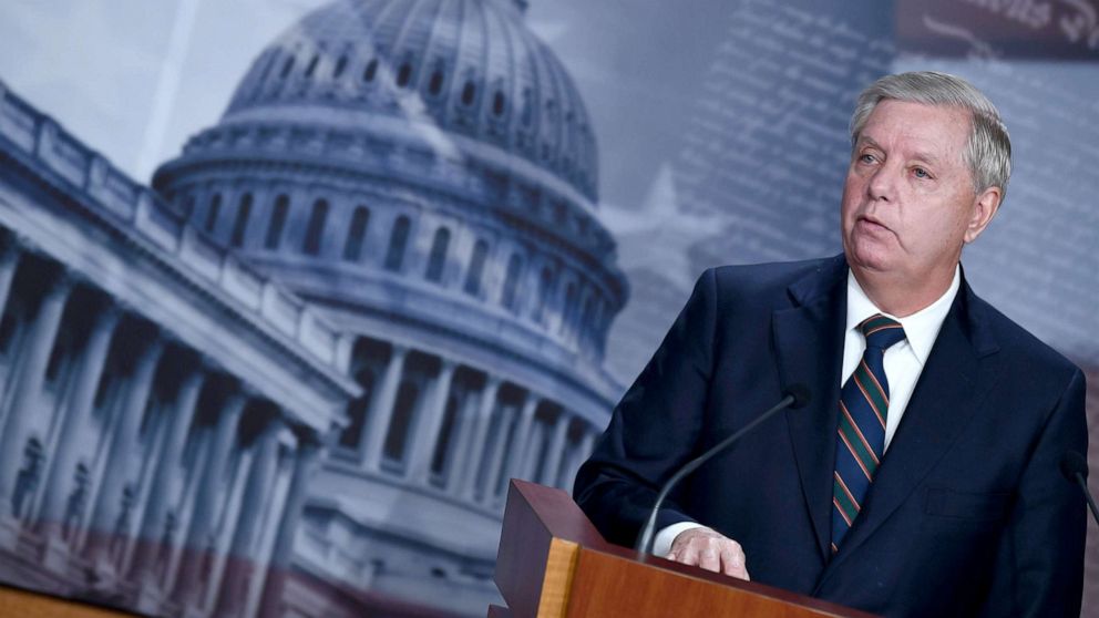 PHOTO: Sen. Lindsey Graham speaks during a news conference at the US Capitol on Jan. 7, 2021.