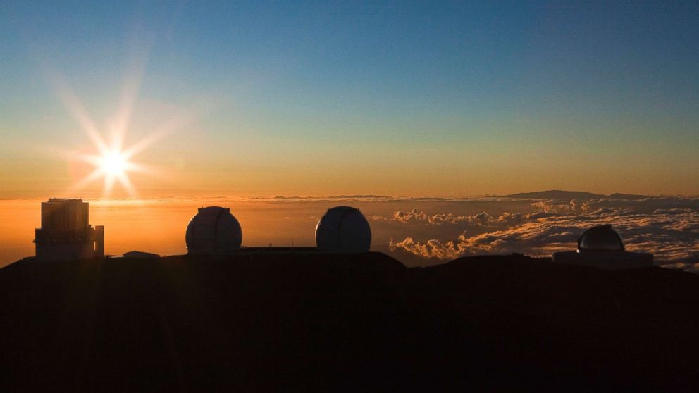 Telescopes on the top of Mauna Kea in Hawaii, July 10, 2010.