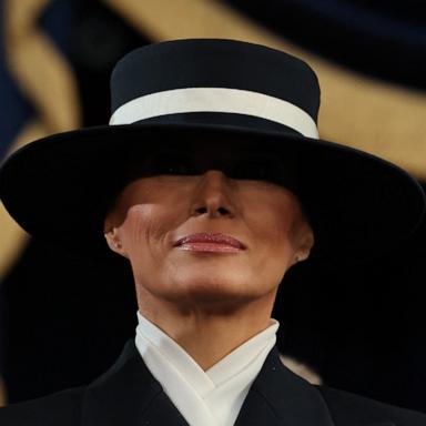 PHOTO: Melania Trump arrives to attend the inauguration of President-elect Donald Trump in the Rotunda of the Capitol in Washington, DC, Jan. 20, 2025.