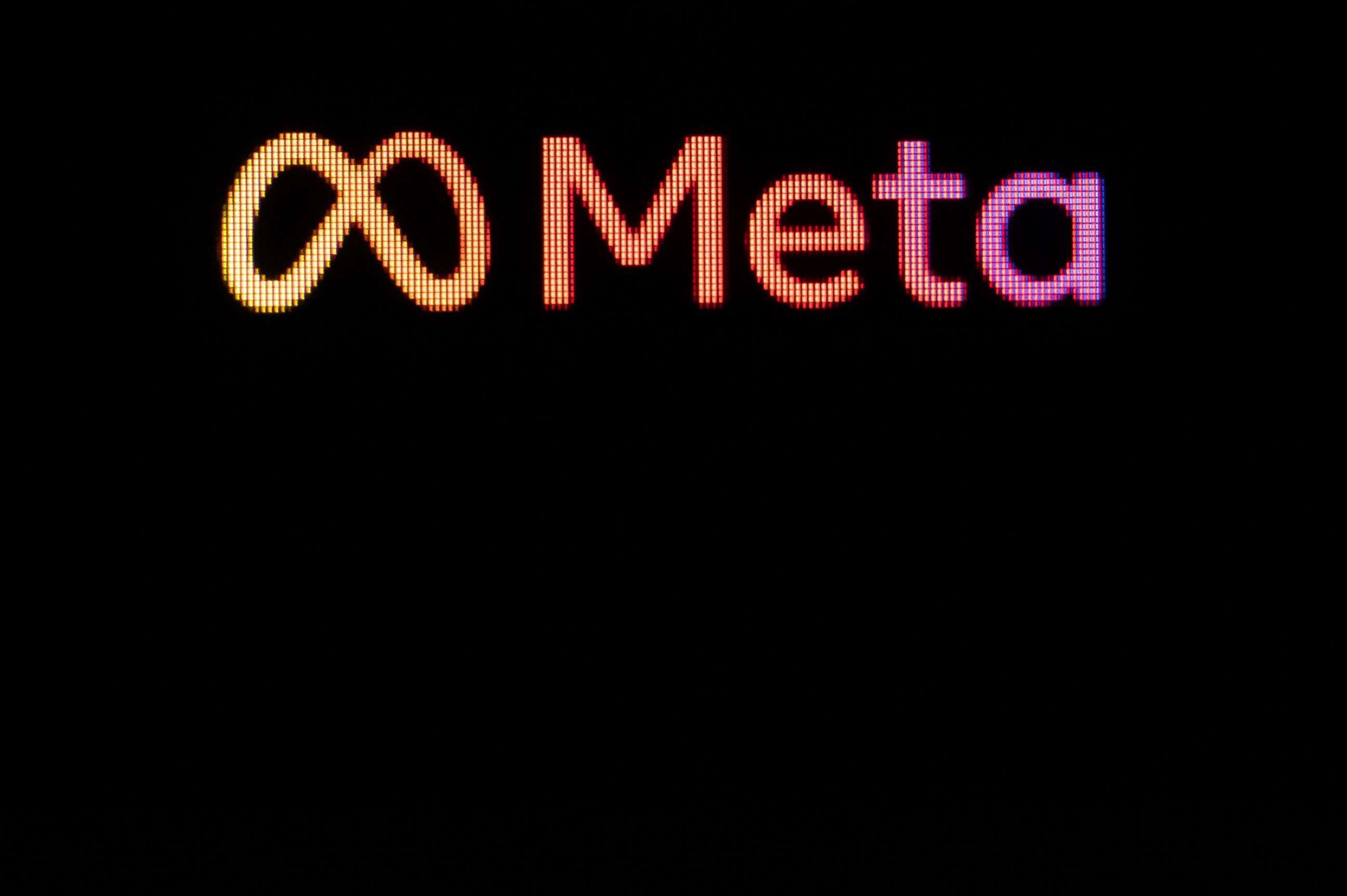 PHOTO: In this Dec. 13, 2021, file photo, the logo of Meta Platforms, Inc. can be seen on the display of an iPhone.