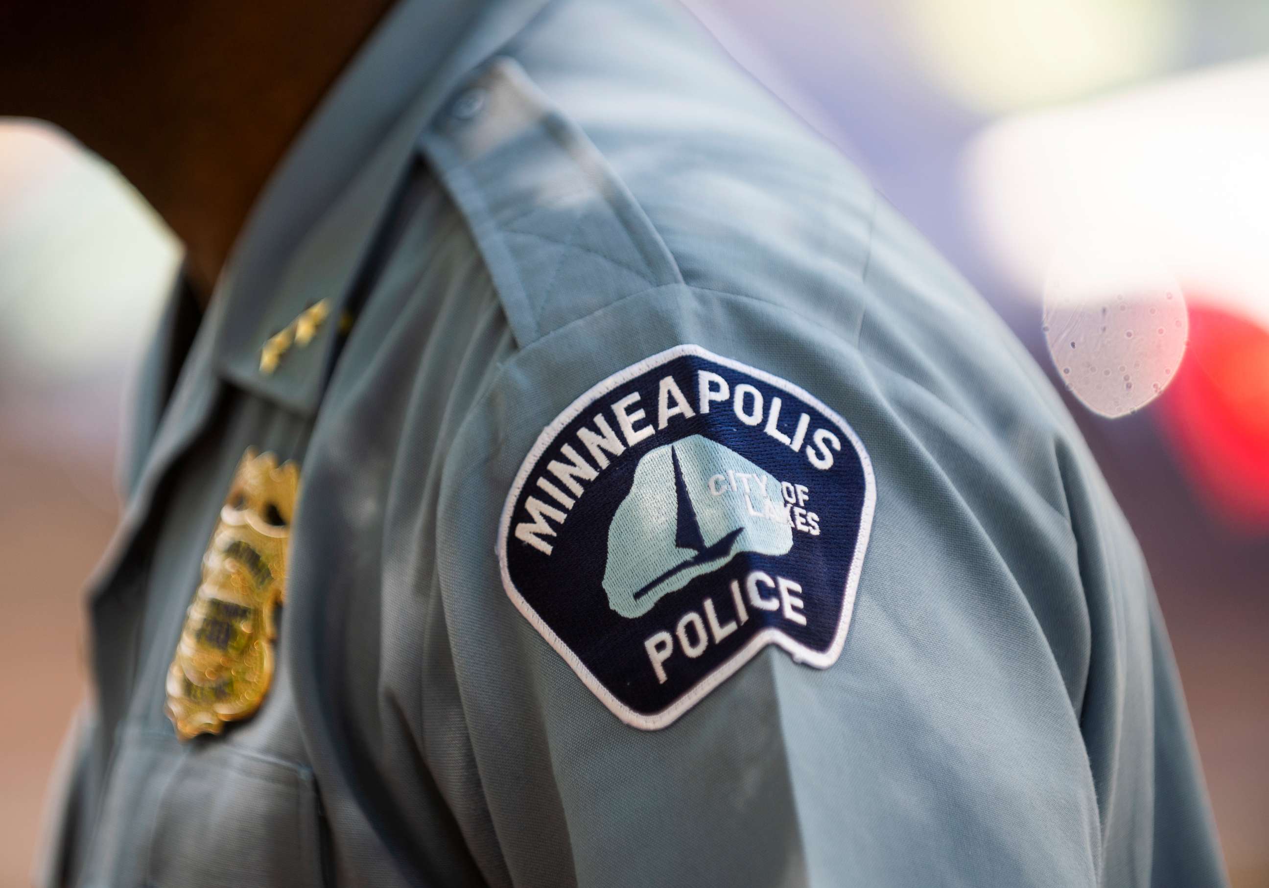 PHOTO: Minneapolis Police Deputy Chief Art Knight speaks with people gathered near a crime scene on June 16, 2020 in Minneapolis, Minnesota.