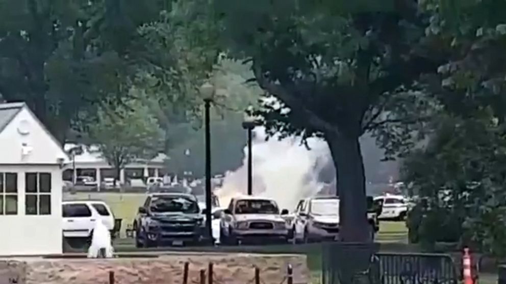 PHOTO: A person set themselves on fire in Washington, DC, May 29, 2019.