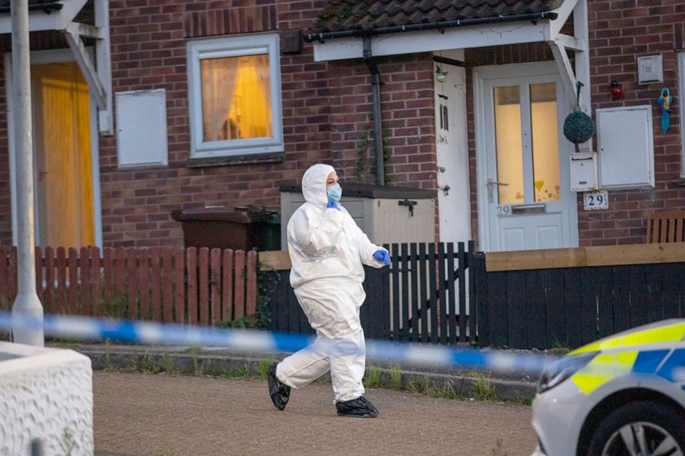 PHOTO: Police on the the scene following a shooting in Keyham on August 12, 2021 in Plymouth, England. 