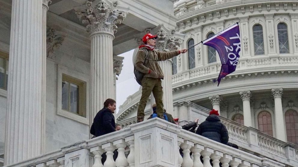 PHOTO: Pro-Trump protesters breached security at the Capitol and disrupt members of Congress convened to debate the certification of the election in Washington, Jan. 6, 2021.