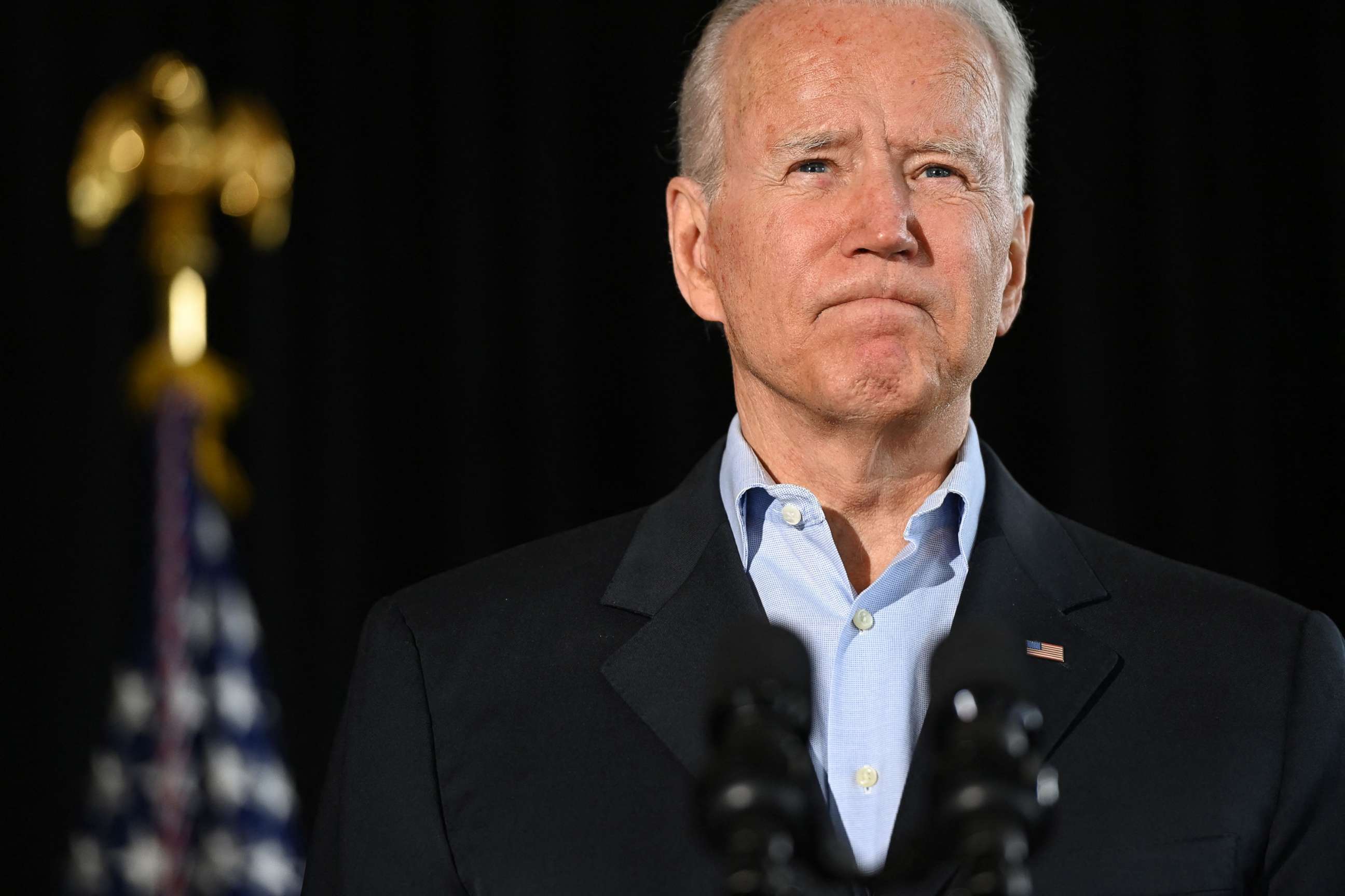 PHOTO: President Joe Biden speaks about the collapse of the 12-story Champlain Towers South condo building last week in Surfside, Florida, following a meeting with families of victims in Miami, Florida, July 1, 2021.