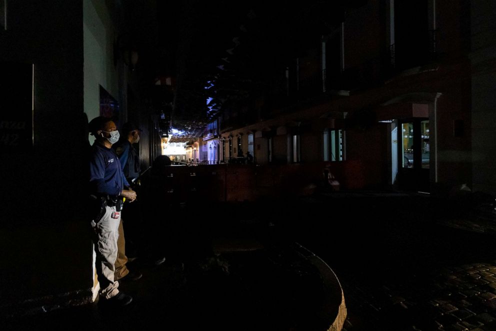 PHOTO: There was a massive blackout in Puerto Rico after an explosion at the Monacillo power distribution located in San Juan, Puerto Rico, on June 10, 2021.