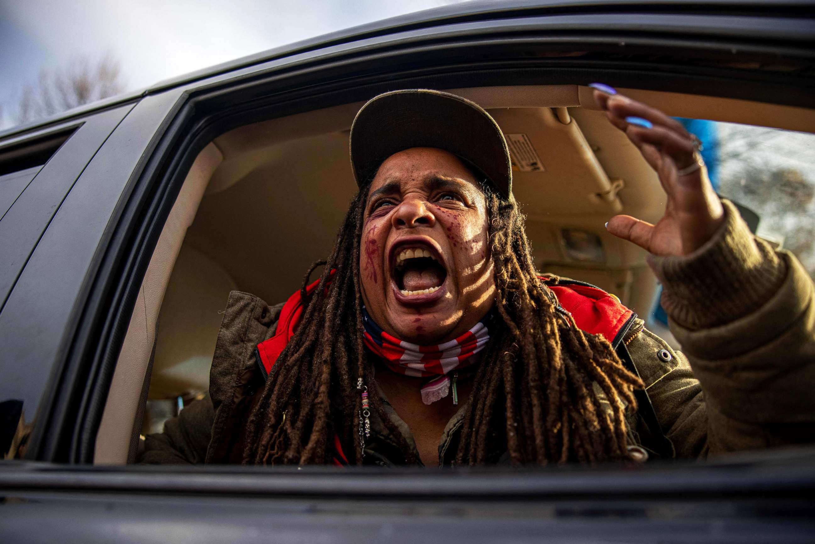 PHOTO: A woman reacts, in anger, to the Kyle Rittenhouse verdict outside the courthouse in Kenosha, Wis., Nov. 19, 2021.