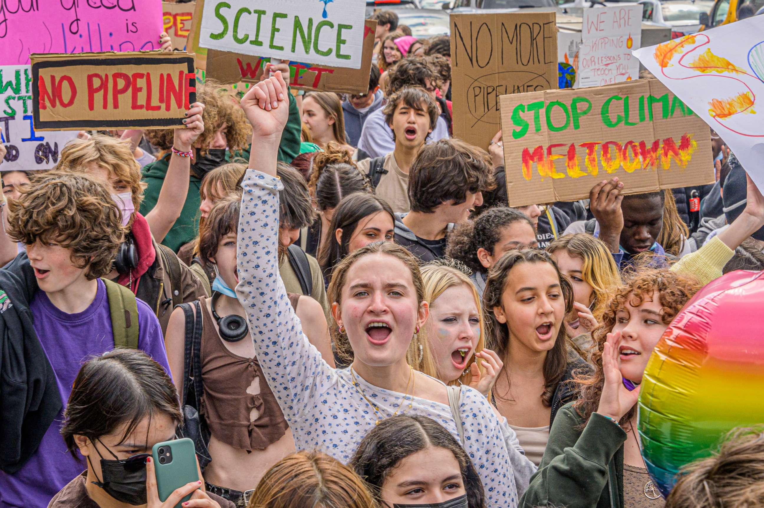 PHOTO: School children particitape in the School Strike for Climate in New York City, March 25, 2022 to bring attention to the inaction of city and state officials to face the current climate emergency.