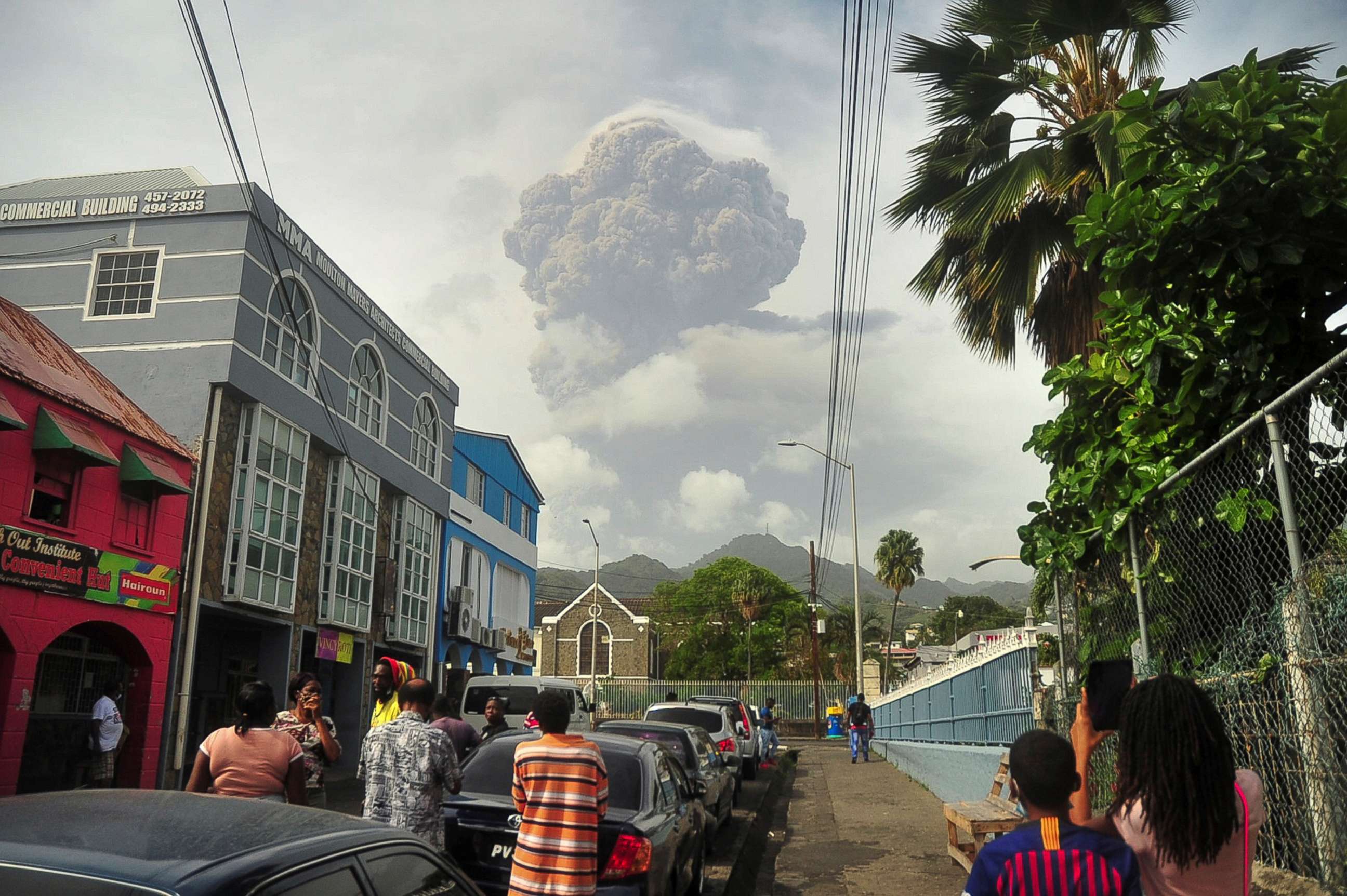 PHOTO:Ash and smoke billow as the La Soufriere volcano erupts in Kingstown on the eastern Caribbean island of St. Vincent, April 9, 2021.  