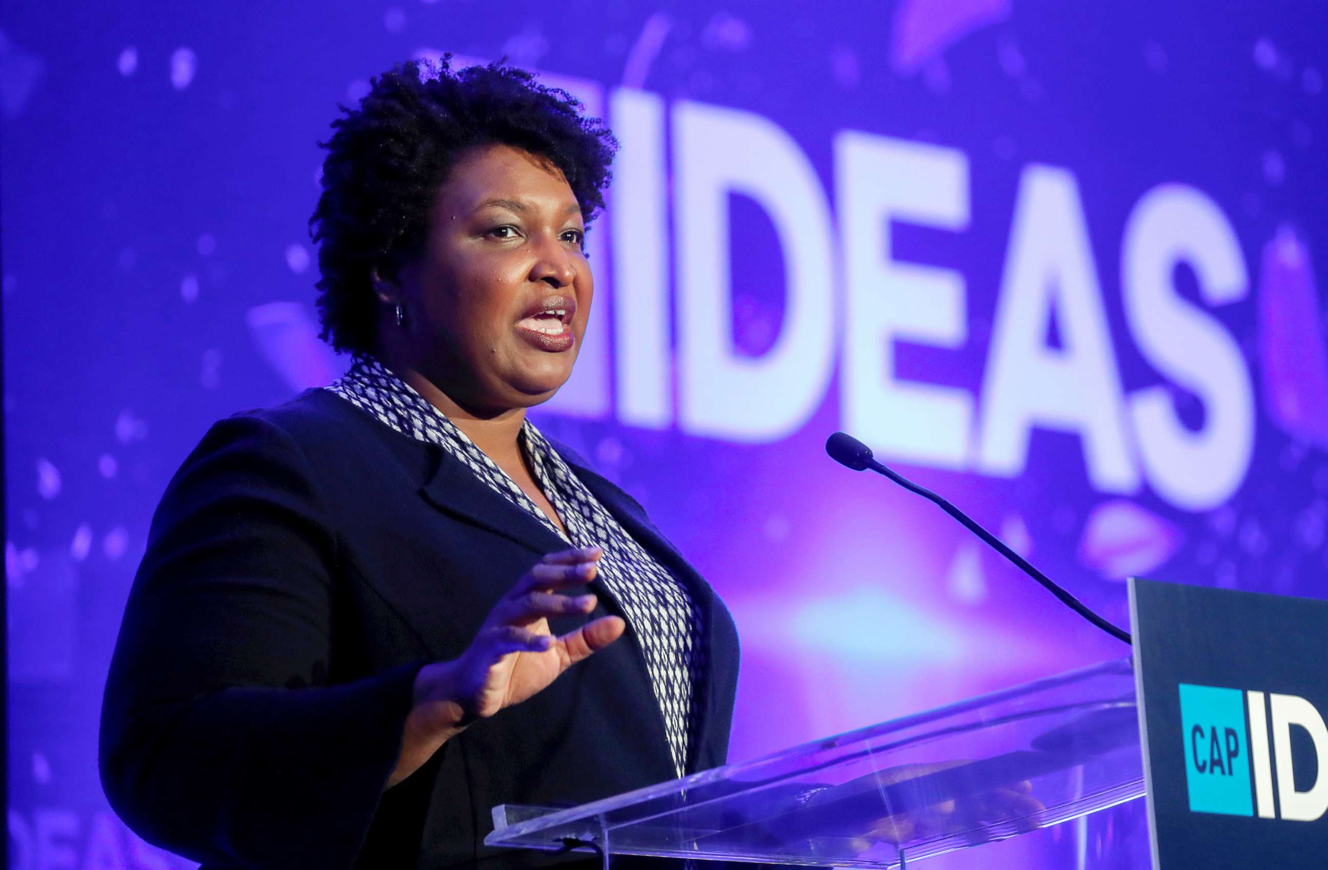 PHOTO: Georgia Democrat Stacey Abrams speaks at the Center for American Progress 2019 Ideas Conference in Washington, May 22, 2019. 