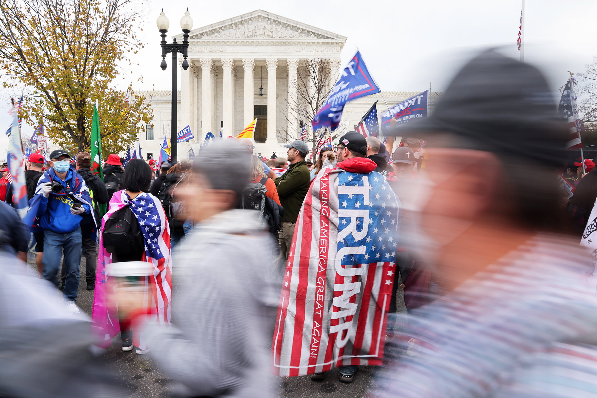 PHOTO: Supporters of President Donald Trump rally to protest the results of the election in front of Supreme Court building, in Washington, Dec. 12, 2020. 