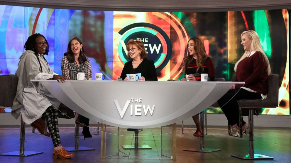 The View co-hosts, from left, Whoopi Goldberg, Abby Huntsman, Joy Behar, Sunny Hostin and Meghan McCain.