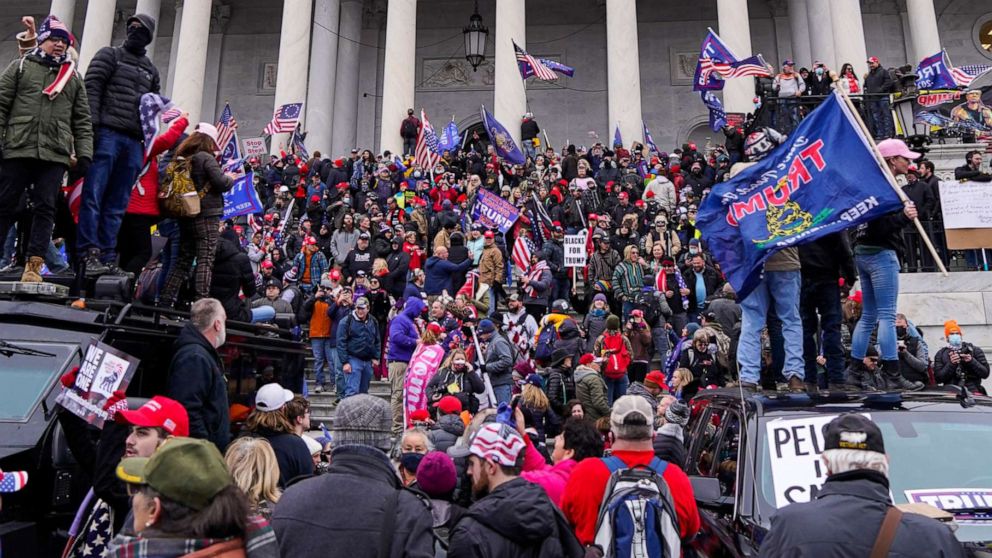 PHOTO: Crowds gather for the "Stop the Steal" rally in Washington, Jan. 06, 2021.