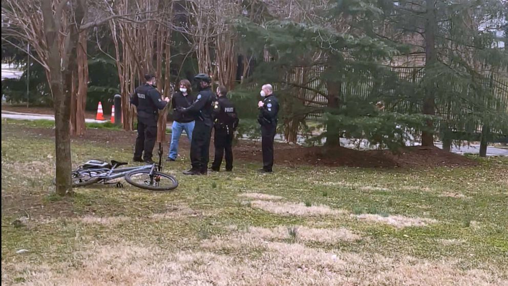 PHOTO: The Metropolitan Police Department arrested a 31 year old from Texas outside the naval observatory – the residence of the Vice President in Washington, March 17, 2021.