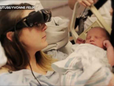 VIDEO: Kathy Beitz, 29, has been legally blind since the age of 11 but was able to see her newborn with the help of eSight glasses.