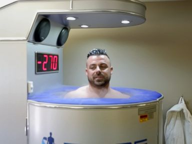 VIDEO: ABC News went to a cryotherapy facility to profile a professional acrobat who says he uses the machine to cure injuries.