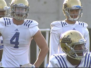 VIDEO: 27 of the university's football players have volunteered to have sensors in their helmets which will be used to research head injuries.