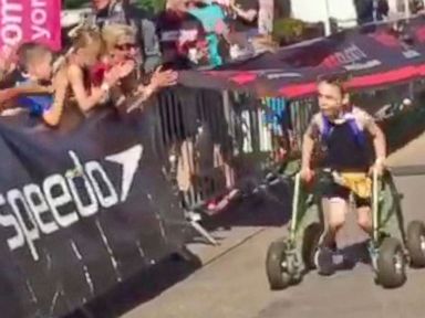 VIDEO: Boy with Cerebral Palsy Creates His Own Triathlon After Successfully Competing