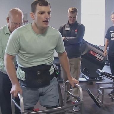 VIDEO: Bionic legs help paralyzed man walk again