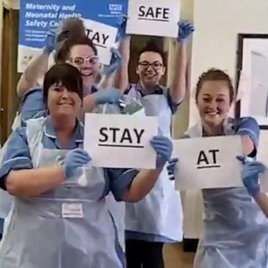 Midwives at the Royal Bolton Hospital in England made a coronavirus public service announcement to encourage social distancing.