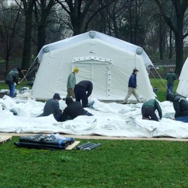 VIDEO: Surreal snapshots of field hospitals being built in NYC’s Central Park 