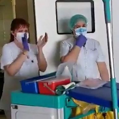 VIDEO: Health care workers thank cleaning staff with round of applause