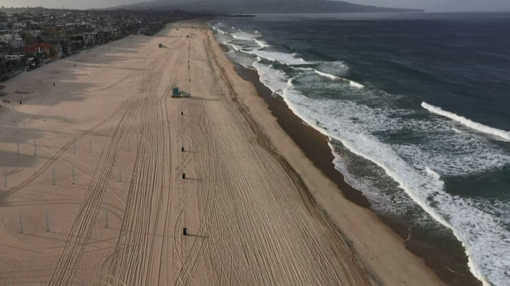 Manhattan Beach Empty Amid Outbreak Video Abc News