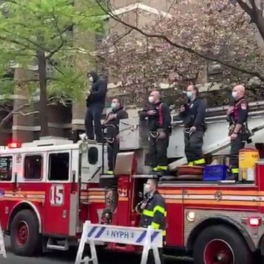 VIDEO: FDNY firefighters play 'Star Spangled Banner' for health care workers