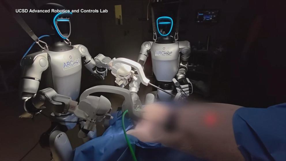 For the first time, surgeons at UC San Diego have operated using humanoid robots, removing gallbladders in two procedures on pigs, a key step before any human trials.