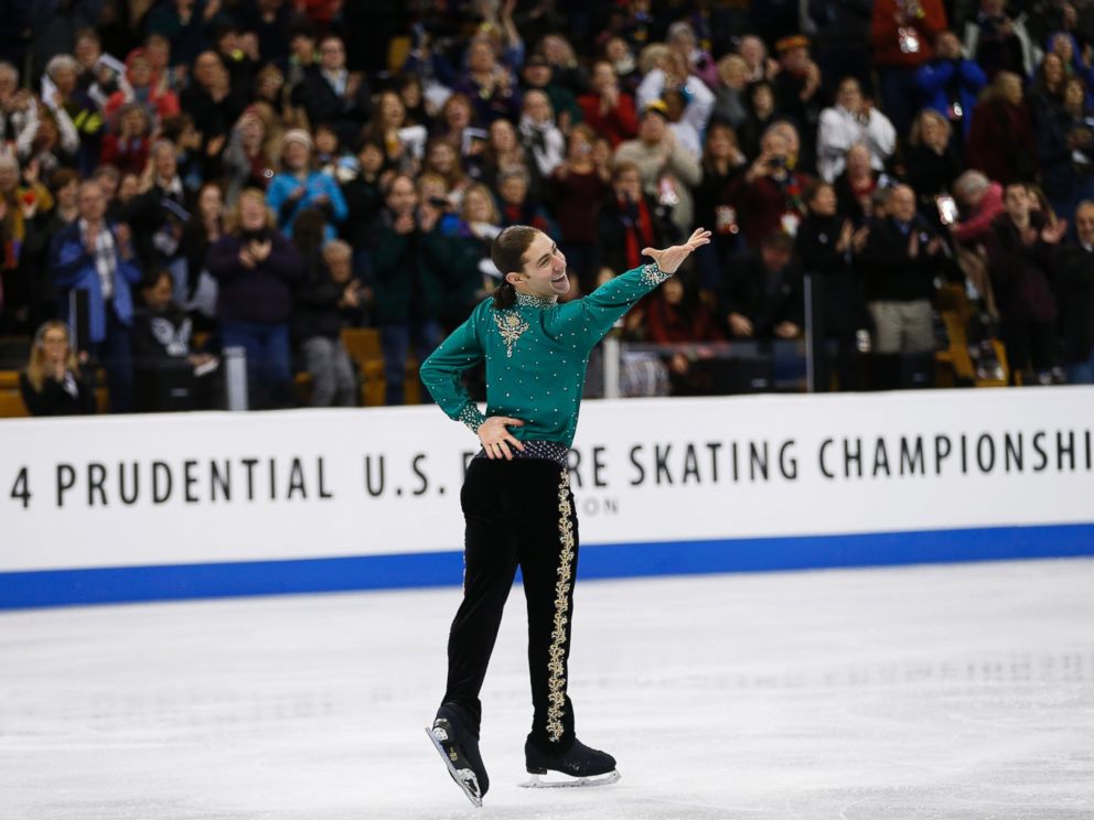 PHOTO: Jason Brown reacted after skating in Group 4. The mens free skate of the 2014 Prudential U.S. Figure Skating Championships took place at the TD Garden in Boston, Jan. 12, 2014.