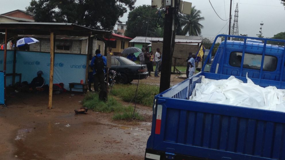 PHOTO: A truck collecting bodies of deceased Ebola victims is pictured in Liberia.