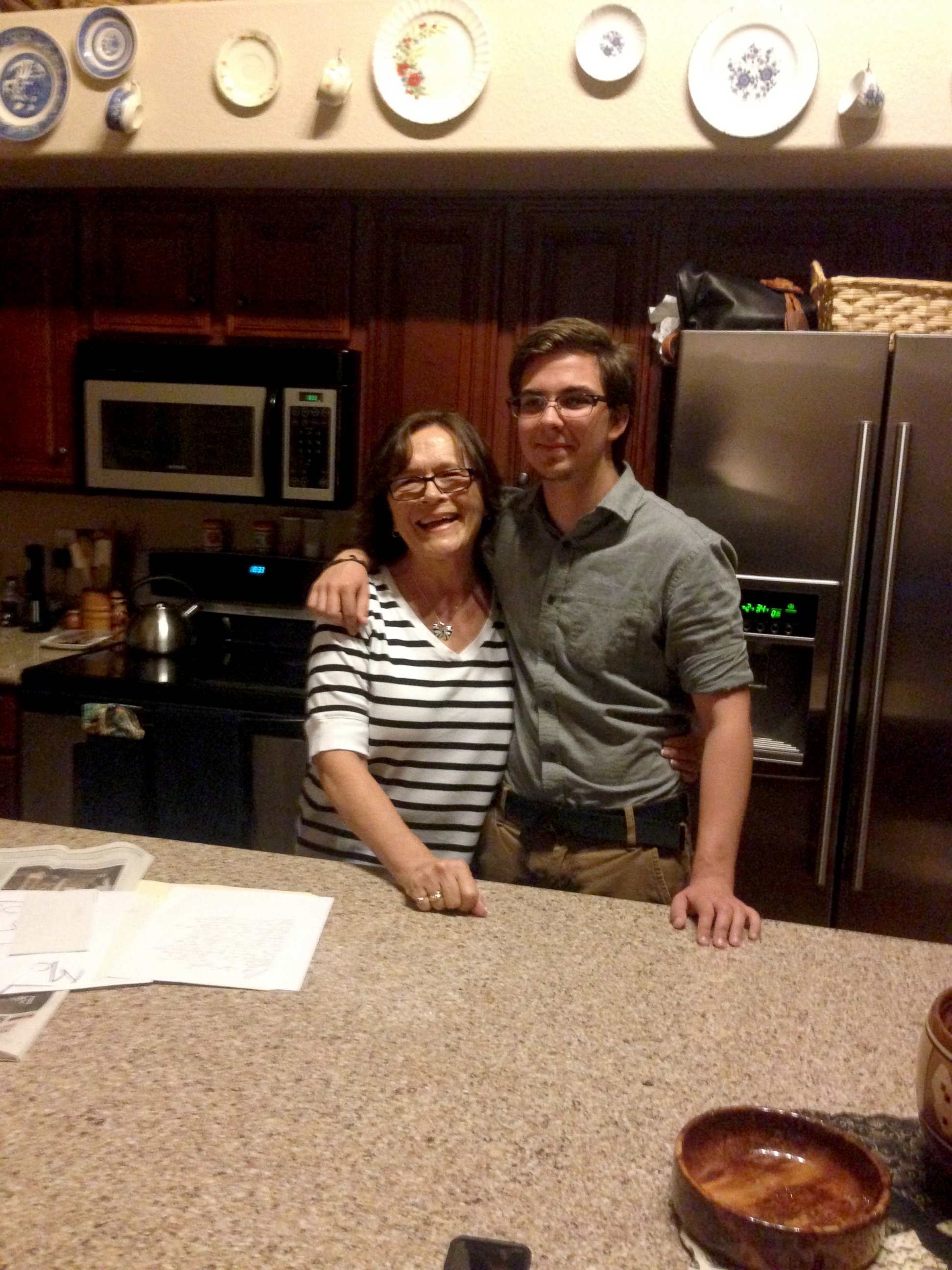 PHOTO: Nathan Jones poses with his second grade counselor Amy after they were reunited.