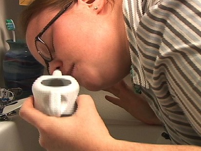 Patient using neti pot