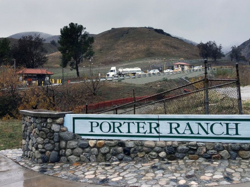PHOTO: This photo taken Jan. 6, 2016 shows a truck leaving the Southern California Gas Co. facility, where a natural gas well has been leaking uncontrollably for 11 weeks, in the Porter Ranch section of Los Angel