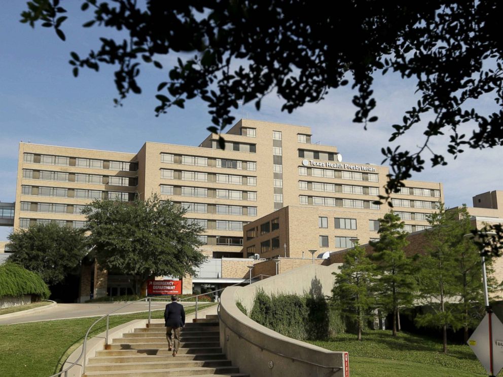 PHOTO: This stairway leads to the Texas Health Presbyterian Hospital in Dallas, Sept. 30, 2014.