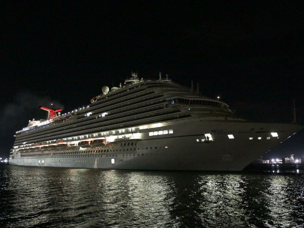PHOTO: The Carnival Magic docks at Pier 25 in Galveston, Texas early Sunday, Oct. 19, 2014.